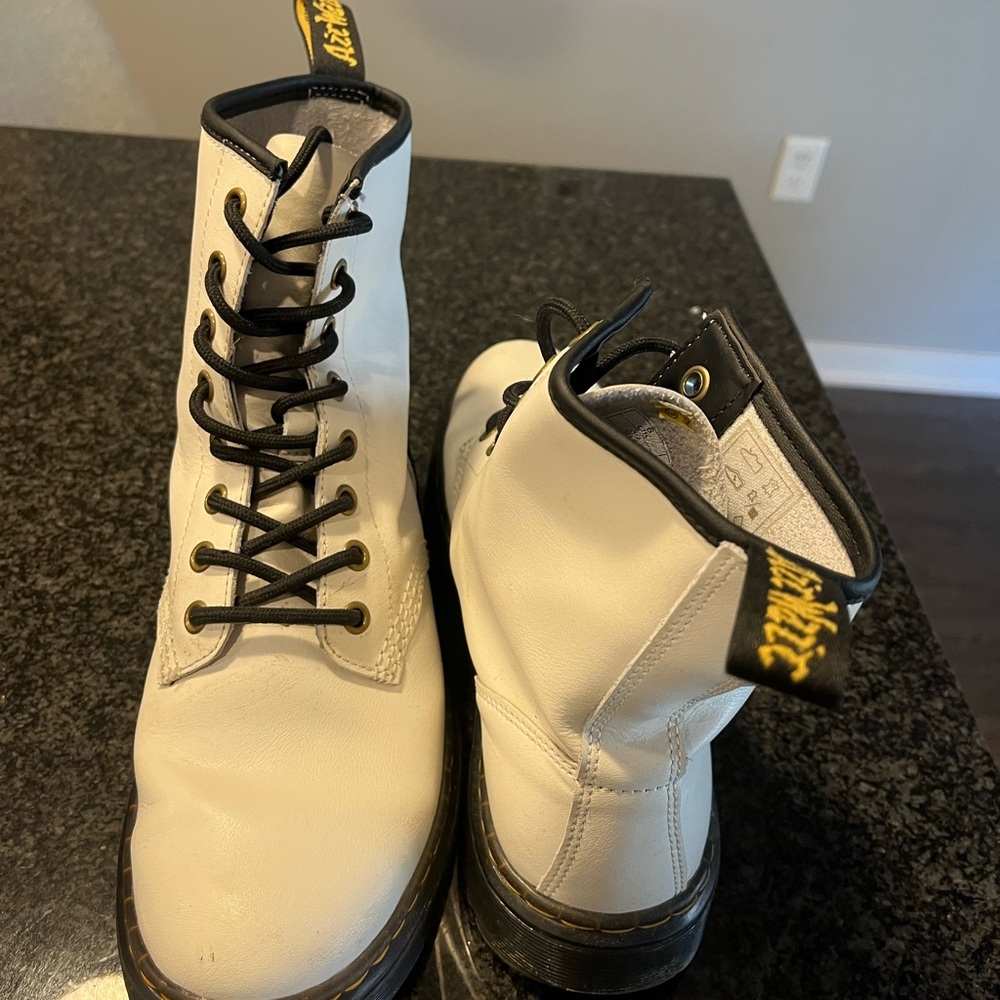 White Lace Up Boots - Picture 3 of 11